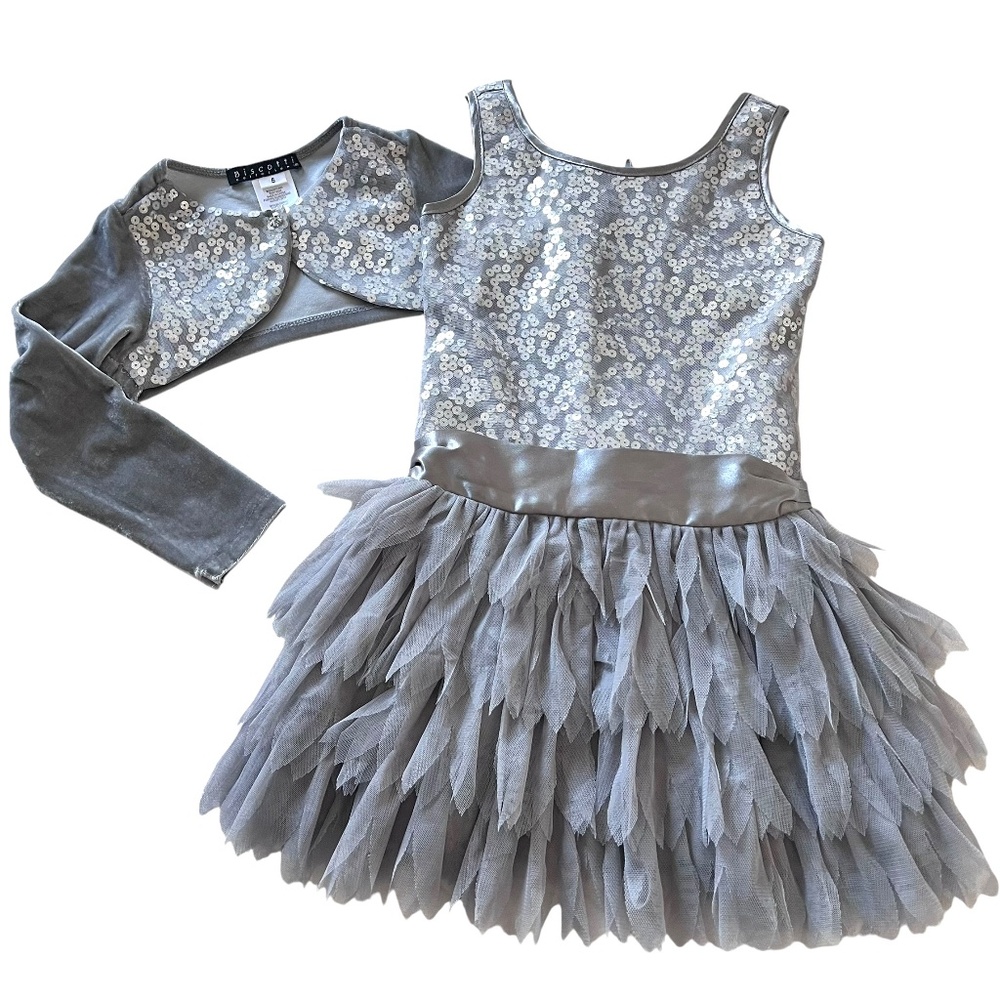 Biscotti Silver Sequin Dress & Bolero Jacket  5  Christmas Holiday